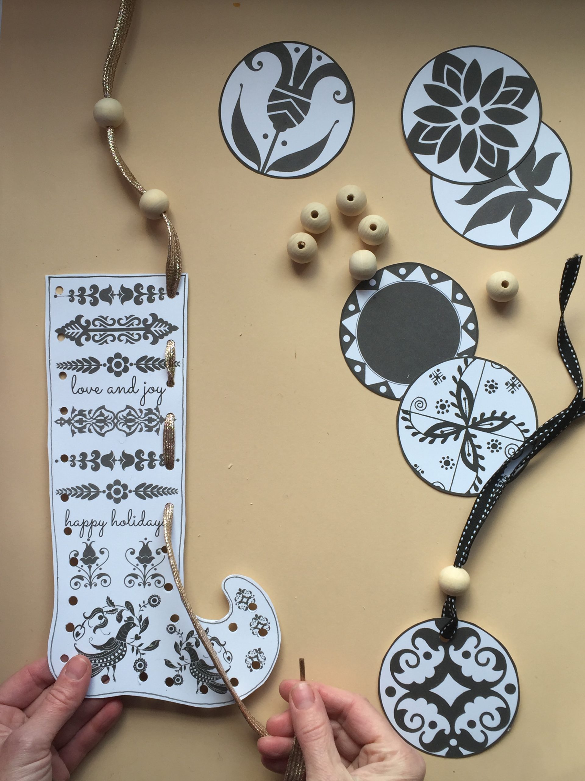 Monochrome Christmas Baubles and Stockings – DIY ornaments kit